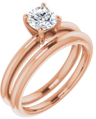 14K Rose  5.5 mm Round Solitaire Engagement Ring Mounting (6)