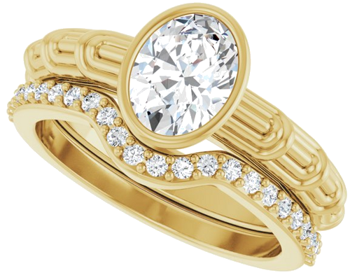 14K Yellow 8 x 6 mm Oval Solitaire Engagement Ring Mounting (10)