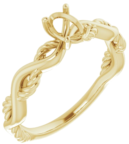 Sužadėtuvių Žiedas „Infinity-Inspired“ 417 Geltonojo Aukso Oval 6mm x 4mm (1)