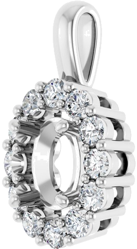 14K White 8x6 mm Oval 5 8 CTW Natural Diamond Semi-Set Pendant (2)