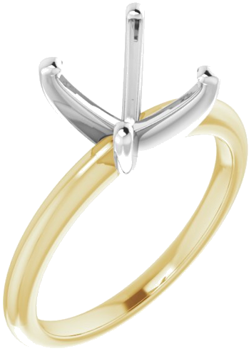 14K Yellow   White  9 mm Round Solitaire Engagement Ring Mounting (1)