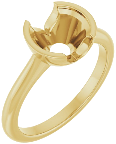 Sužadėtuvių Žiedas „Half Bezel Solitaire“ 585 Geltonojo Aukso Round 8mm (1)