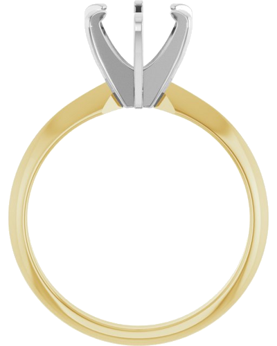 14K Yellow White 7.4 mm Round Solitaire Engagement Ring Mounting (2)