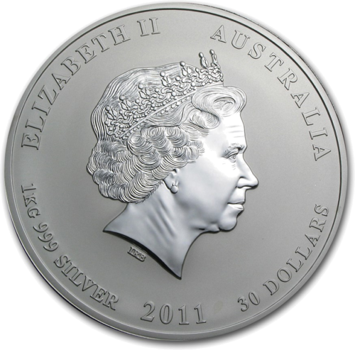 1 кг Год Кролика 2011 (Lunar II) Австралия серебряная монета (2)