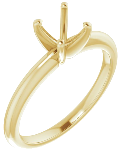 14K Yellow  6 mm Round Solitaire Engagement Ring Mounting (1)