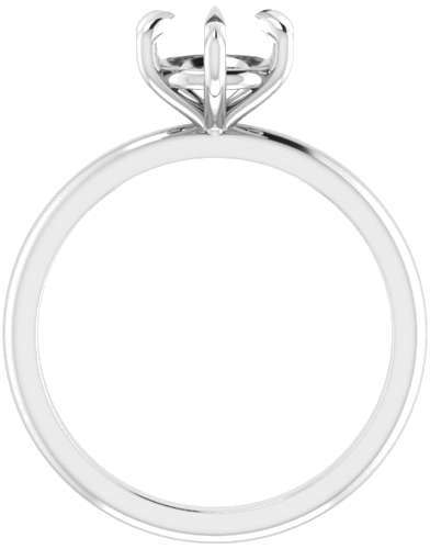 14K White 7 mm Round Solitaire Engagement Ring Mounting (2)