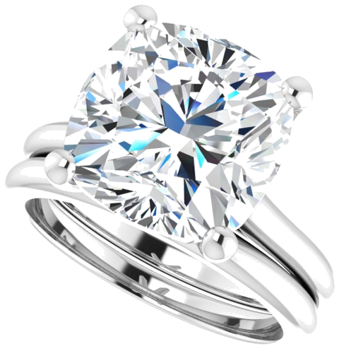 Platinum 11 mm Cushion Solitaire Engagement Ring Mounting (10)