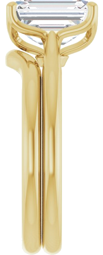 Sužadėtuvių Žiedas „Solitaire“ 585 Geltonojo Aukso Emerald 9mm x 7mm (9)