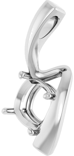 Pakabukas „Freeform Solitaire“ 585 Baltojo Aukso Cushion 7mm (2)