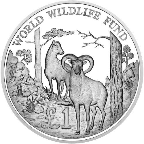 1986 Kipras Pasaulio gamtosaugos fondas sidabrinė moneta (1)