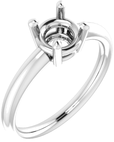 14K White 6.5 mm Round Engagement Ring Mounting (1)