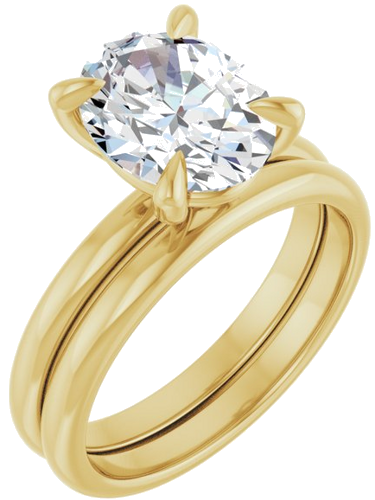 Sužadėtuvių Žiedas „Solitaire“ 750 Geltonojo Aukso Oval 10mm x 8mm (6)