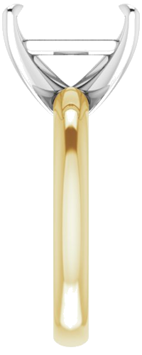 14K Yellow White 11x9 mm Emerald Solitaire Engagement Ring Mounting (4)