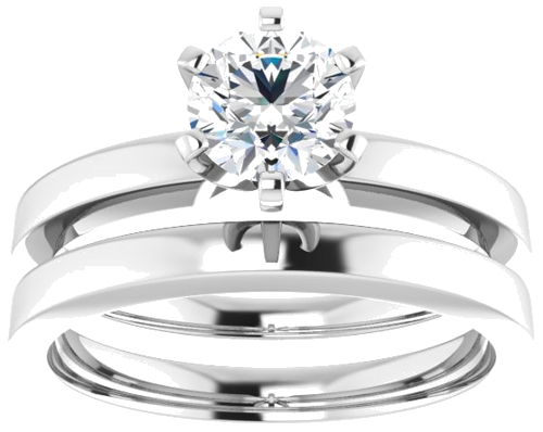 14K White 5.8 mm Round Solitaire Engagement Ring Mounting (8)