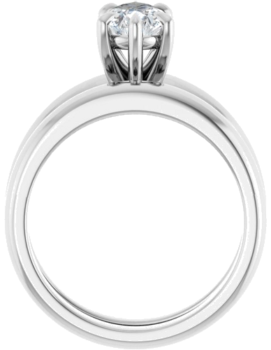 Sužadėtuvių Žiedas „Solitaire“ 585 Baltojo Aukso Pear Shape 9mm x 6mm (7)