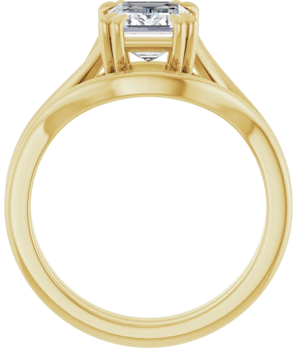 14K Yellow 8x6 mm Emerald Solitaire Engagement Ring Mounting (7)