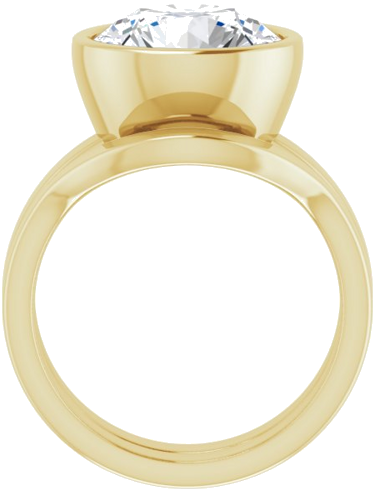 14K Yellow 11 mm Round Solitaire Engagement Ring Mounting (7)