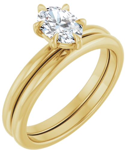 14K Yellow 7x5 mm Oval Solitaire Engagement Ring Mounting (6)