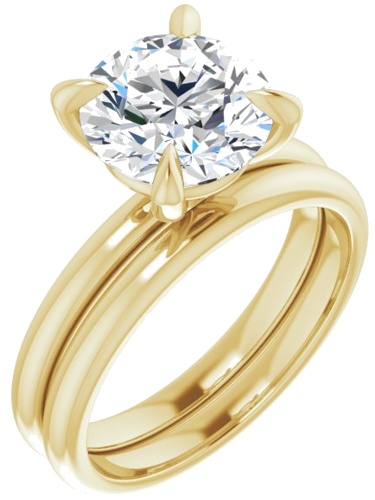 14K Yellow  8.8 mm Round Solitaire Engagement Ring Mounting (6)