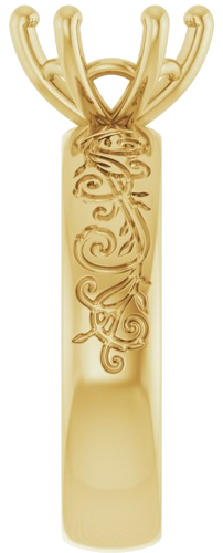 14K Yellow 8 mm Round Solitaire Engagement Ring Mounting (4)