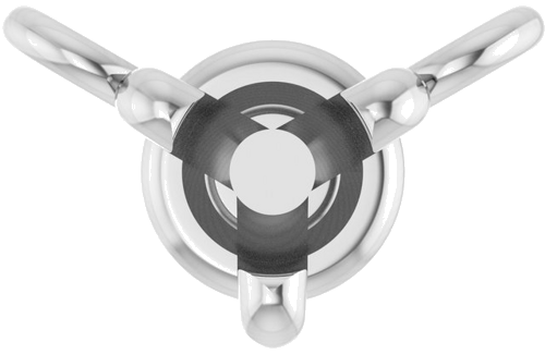 14K White 3 mm Round 3-Prong Necklace Center (1)