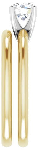 Sužadėtuvių Žiedas „Solitaire“ 585 Baltojo Ir Geltonojo Aukso Round 5.5mm (9)