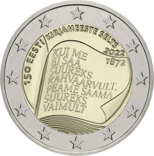 2022 Igaunijas Literārās biedrības 2 eiro monēta (1)