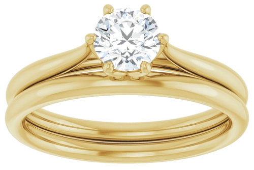14K Yellow 5.2 mm Round Engagement Ring Mounting (8)