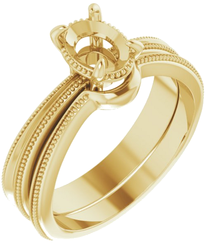 14K Yellow 8x6 mm Oval Engagement Ring Mounting (6)