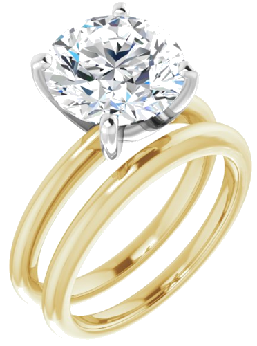 14K Yellow   White  10 mm Round Solitaire Engagement Ring Mounting (6)