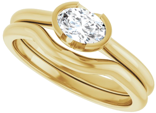 14K Yellow 6x4 mm Oval Solitaire Engagement Ring Mounting (10)