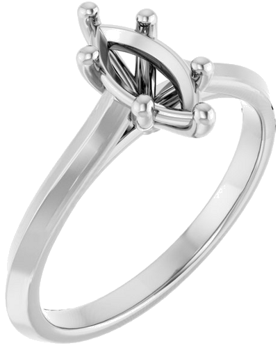 Sužadėtuvių Žiedas „Solitaire“ 585 Baltojo Aukso Marquise 9mm x 4.5mm (1)