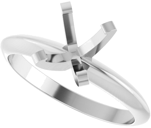 14K White 7.5x5.5 mm Oval Solitaire Engagement Ring Mounting (5)