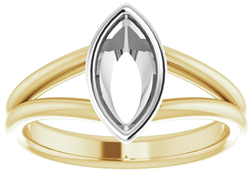 Sužadėtuvių Žiedas „Bezel-Set Solitaire“ 585 Baltojo Ir Geltonojo Aukso Marquise 10mm x 5mm (3)