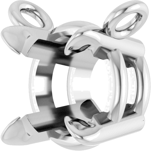 14K White 5 mm Round 4-Prong Claw Necklace Center (2)