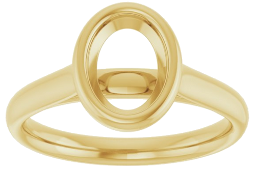 Sužadėtuvių Žiedas „Bezel-Set Solitaire“ 585 Geltonojo Aukso Oval 8mm x 6mm (3)