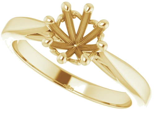 14K Yellow 6.5 mm Round Solitaire Engagement Ring Mounting (5)