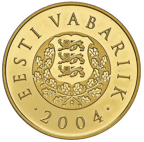 100 kronų Olimpinės žaidynės 2004 Estija auksinė moneta (1)