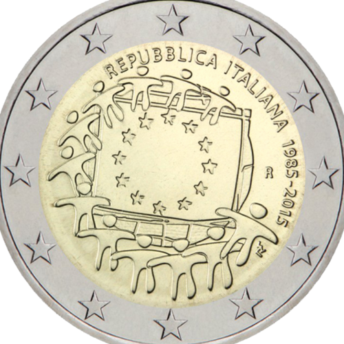 2015 Italija Europos vėliava 2 eurų moneta (2)