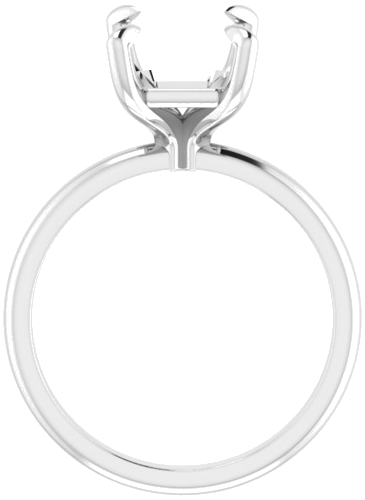 Platinum  10x8 mm Emerald Solitaire Engagement Ring Mounting (2)
