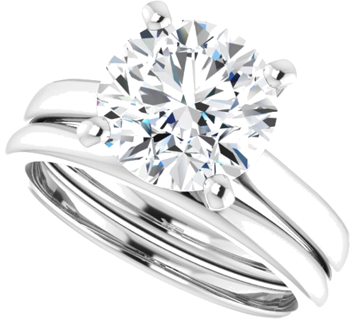 14K White 9 mm Round Engagement Ring Mounting (10)