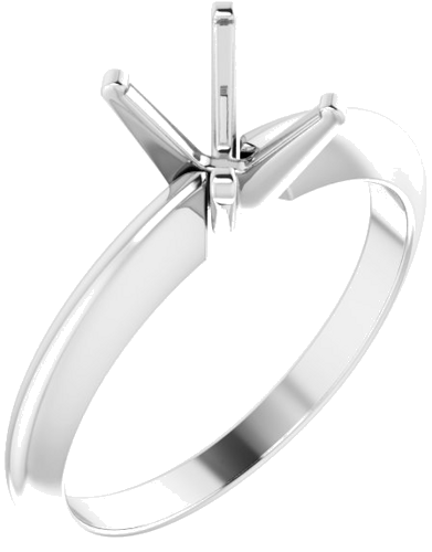 14K White 7x5 mm Emerald Solitaire Engagement Ring Mounting (1)