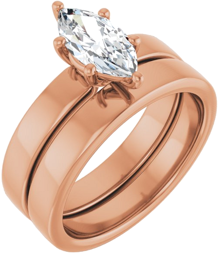 10K Rose 10x5 mm Marquise Solitaire Engagement Ring Mounting (6)