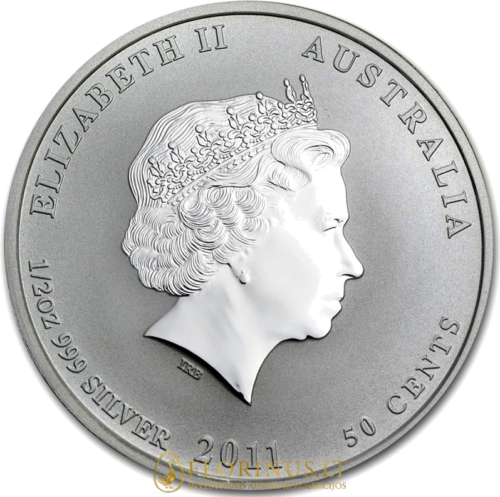 2011 Kiškio metai, Australija, Lunar, 1/2 oz sidabrinė moneta (3)