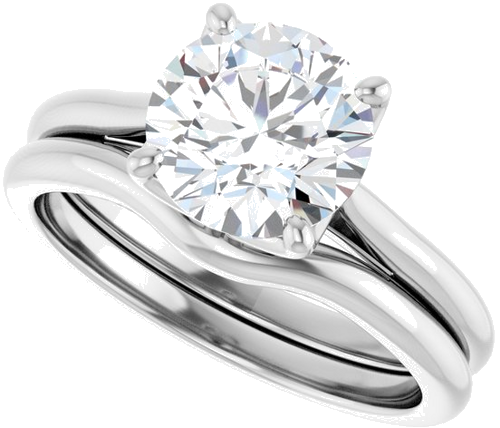 14K White  8 mm Round Solitaire Engagement Ring Mounting (10)