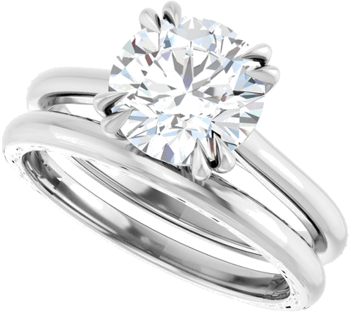 14K White 8 mm Round Solitaire Engagement Ring Mounting (8)