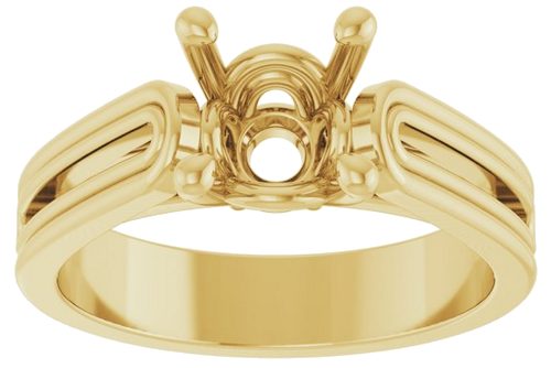14K Yellow 8 mm Round Solitaire Engagement Ring Mounting (3)