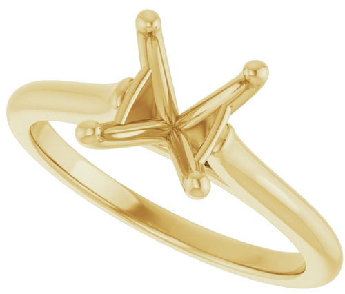 14K Yellow 9x7 mm Oval Solitaire Engagement Ring Mounting (5)