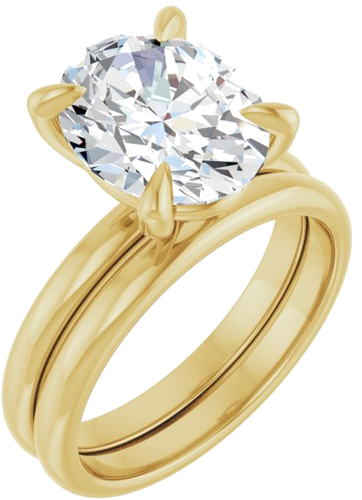 Sužadėtuvių Žiedas „Solitaire“ 417 Geltonojo Aukso Oval 11mm x 9mm (6)