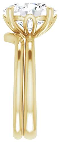 Sužadėtuvių Žiedas „Solitaire“ 585 Geltonojo Aukso Oval 11mm x 9mm (9)